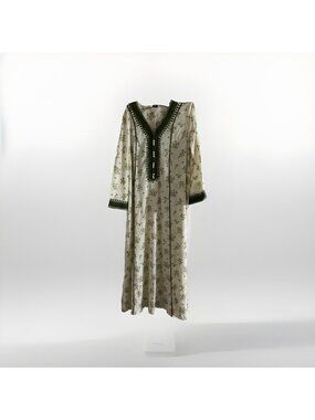 Fashion Women Muslim Lace Print Floral Long Maxi Dresses Kaftan Party Arab Robe